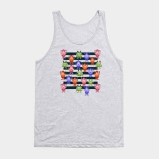 Bright pattern with nice monsters and stripes Tank Top